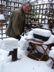 Geoff shoveling snow