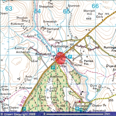 Location of Postbridge