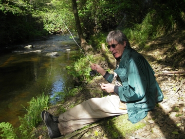 Geoff fishing the River Teign